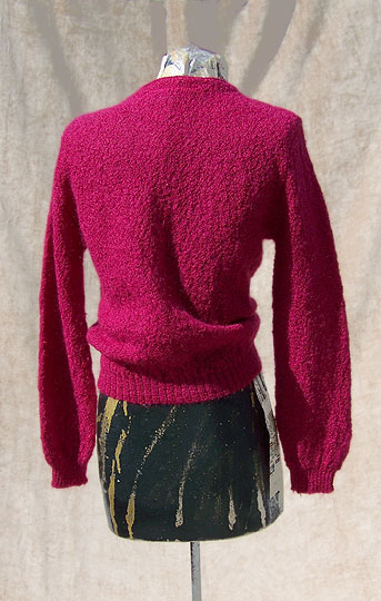vintage 60s scarlet mohair cardigan sweater