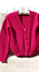 vintage 60s scarlet mohair cardigan sweater