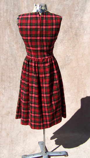 vintage 50s 60s plaid dirndl dress