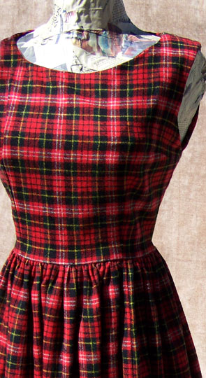 vintage 50s 60s tartan dirndl dress