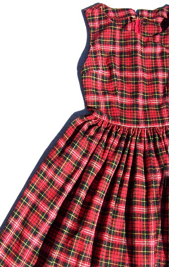 vintage 50s 60s plaid dirndl dress