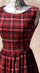 vintage 50s 60s red plaid dress