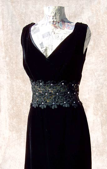 vintage 50s 60s velvet lace cocktail dress