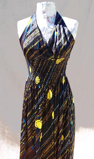vintage 70s poppy halter dress