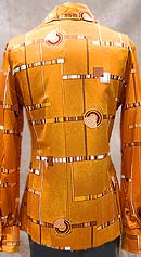 funky metallic vintage 70s novelty print top