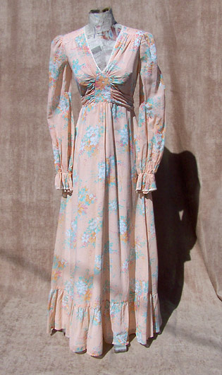 vintage floral boho maxi dress