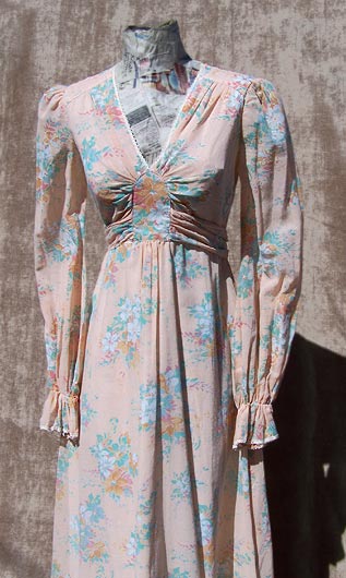 vintage 70s Jody T pastel lawn dress