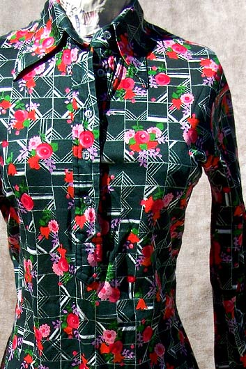 vintage 60s shrunken floral shirt