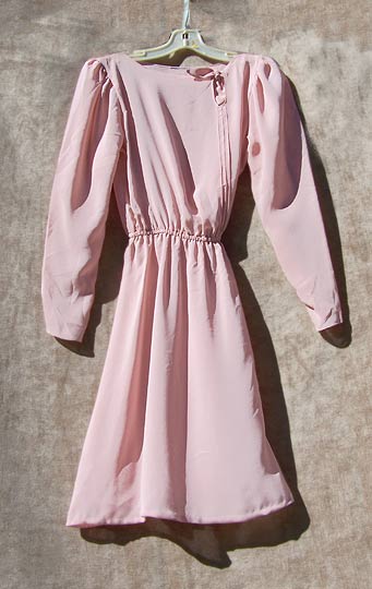 vintage 80s pink chiffon dress