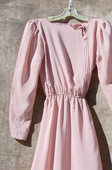 vintage 80s pink chiffon dress