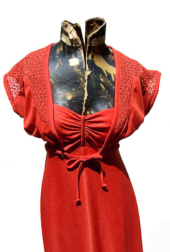 vintage 70s glossy maxi dress