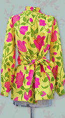 joyful floral, we adore you vintage doupioni floral silk blouse