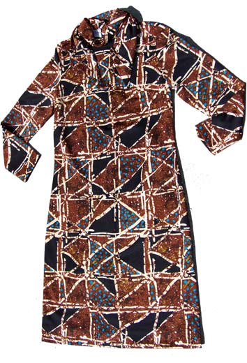 70s african print dress