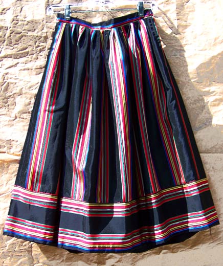 vintage 70s striped faille skirt