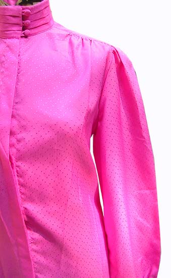 vintage 80s DVF pink blouse