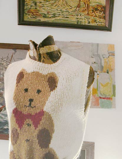 vintage 80s teddy bear vest