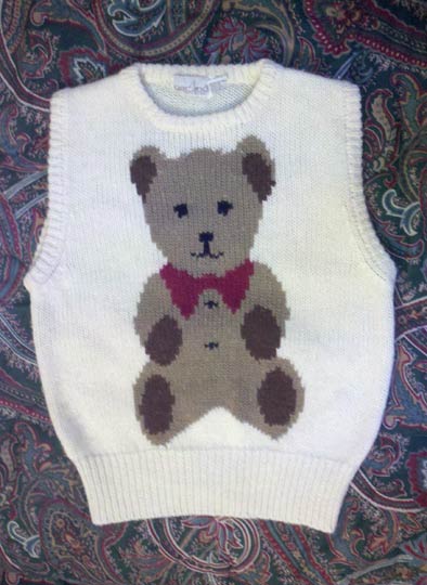 vintage 80s teddy bear vest