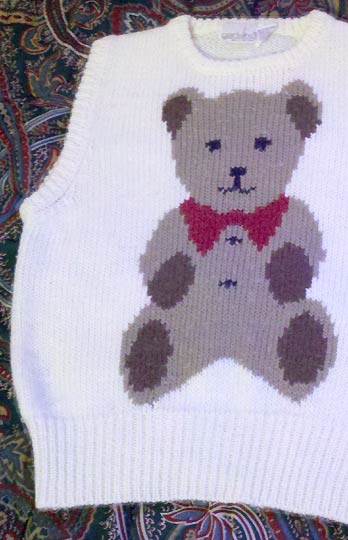 vintage 80s teddy bear vest