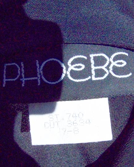 vintage 80s Phoebe label