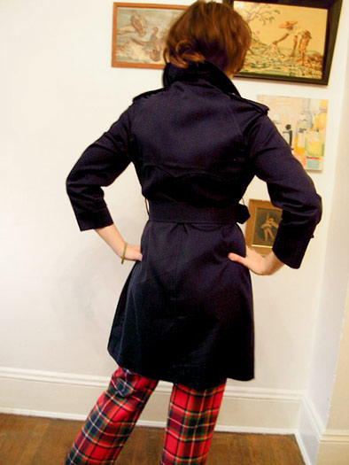 60s spy girl trench coat