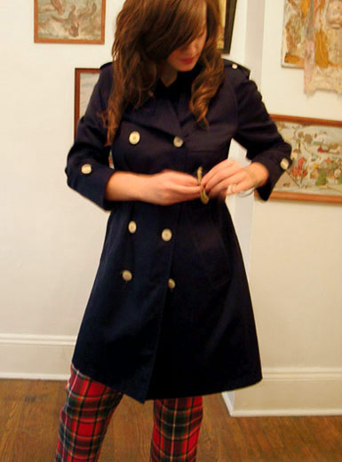 60s navy trench coat