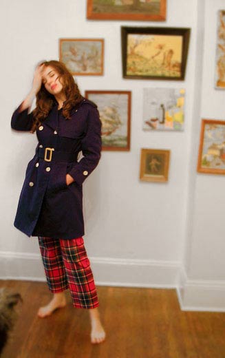 60s mod navy trench
