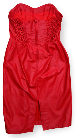 80s red leather dress
