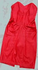 poison apple 80s red leather dress