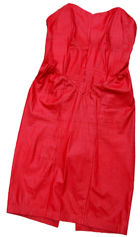 80s red leather dress