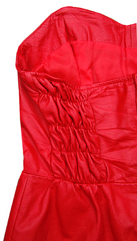80s red leather dress