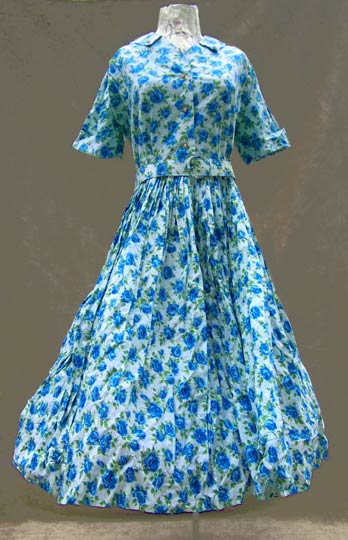 vintage 50s floral cotton dress