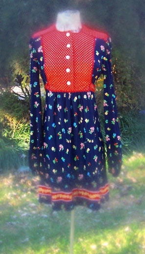 vintage prairie boho mini dress
