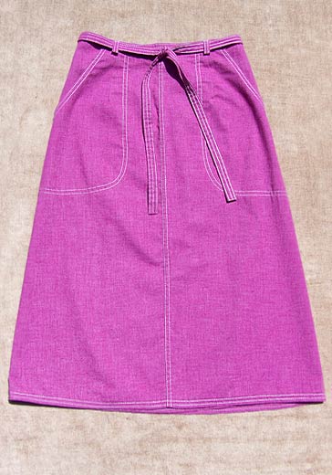 vintage 70s purple wrap skirt