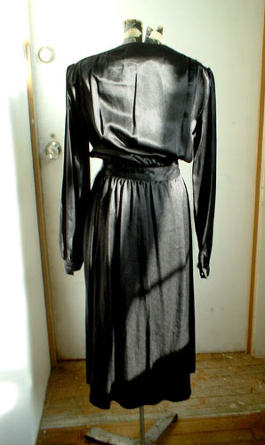 vintage 70s black wrap dress