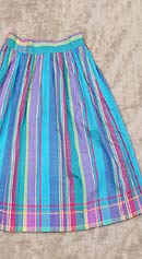 vintage 80s preppy madras cotton skirt