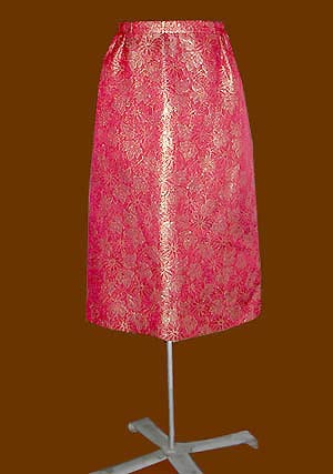 vintage red brocade skirt