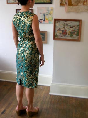 60s fitted brocade dress