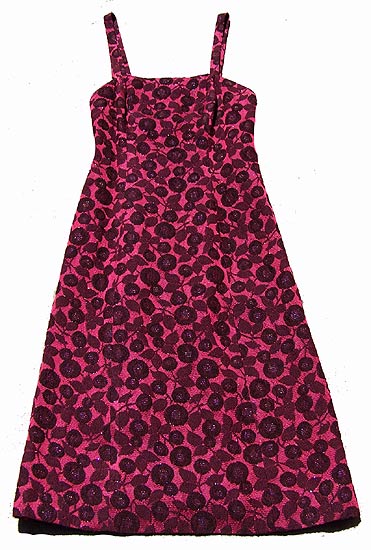 vintage 50s fitted rose print dress