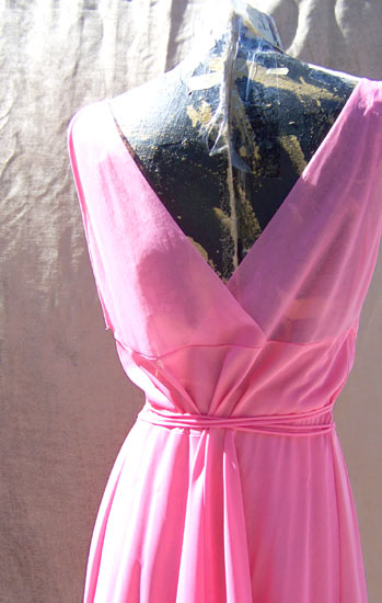 vintage 50s VF pink chiffon nightgown