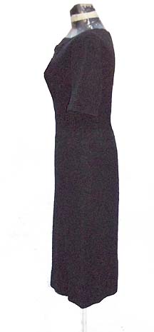 50's black knit dress