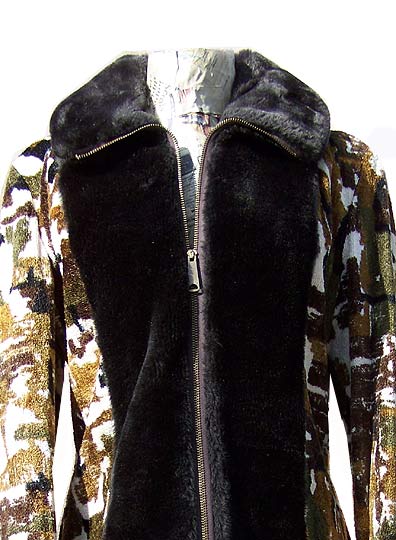 vintage 60s tapestry carpet fur coat