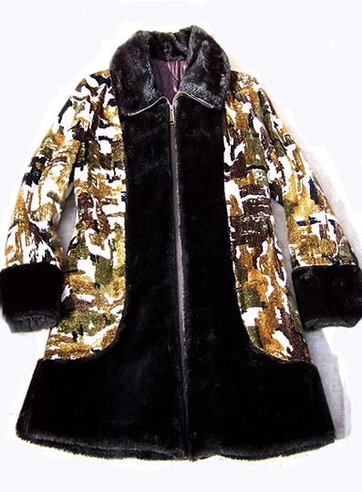 vintage 60s tapestry carpet fur coat