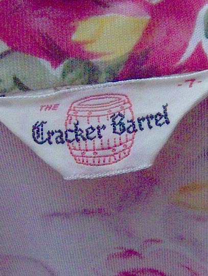 vintage 60s 70s Cracker Barrel dress label