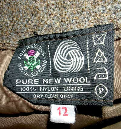 vintage 70s Scots fine woollen tag
