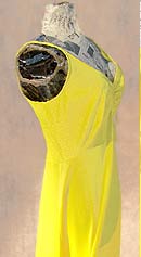 vintage 70s yellow olga nightgown