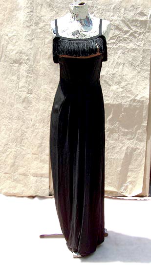 vintage 40s fringed evening gown