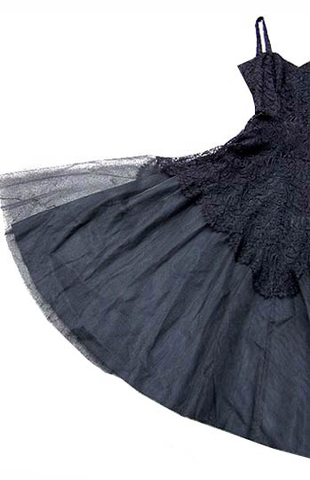 vintage 30s 40s black lace tulle ball gown