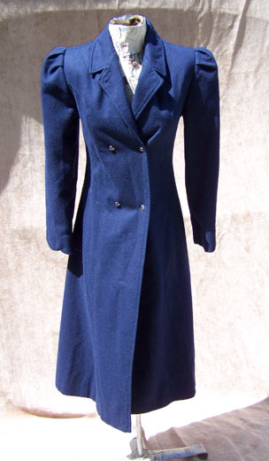 vintage narrow navy coat