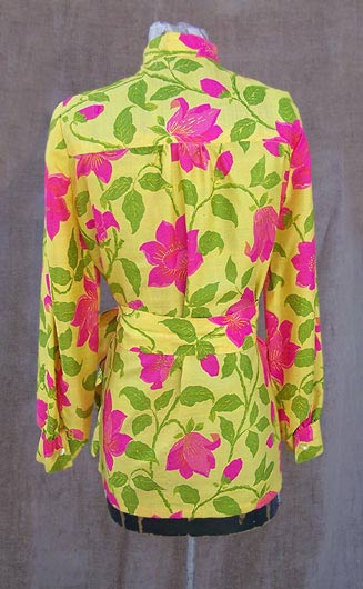 vintage big florals silk blouse