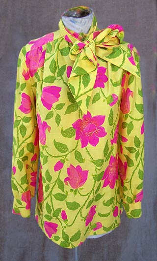 vintage floral silk shirt